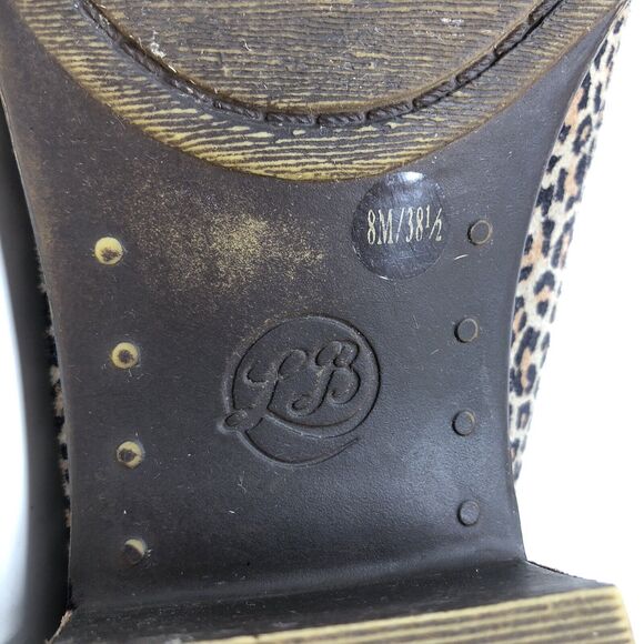 Lucky Brand Baley2 Ankle Boots Women's Size 8 Leopard Suede Leather Booties Chic - Picture 15 of 15